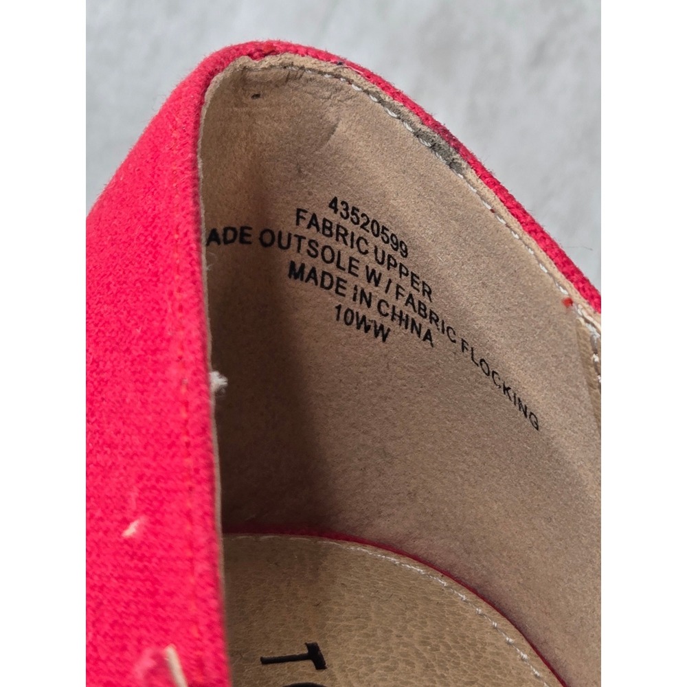 Torrid Mary Jane Espadrille Platform Wedge 10 Wide Fit Red Canvas Retro Pumps - Picture 10 of 10